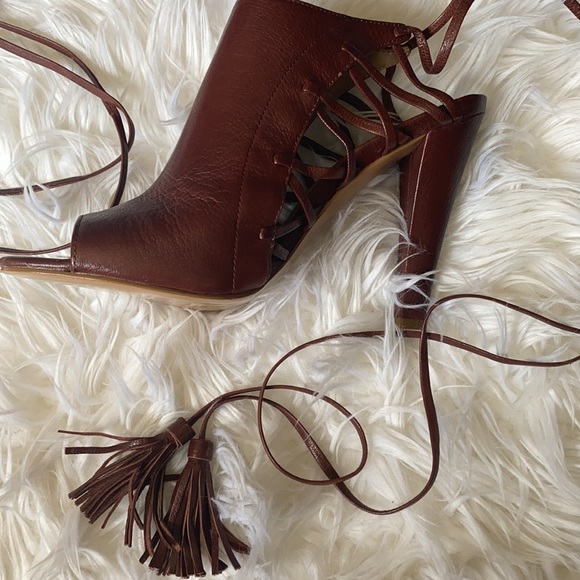 Real leather lace up sandals - Picture 3 of 5